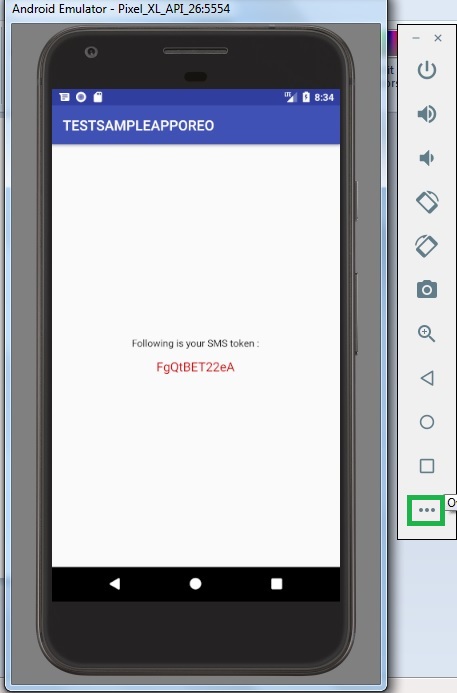 Step 6: Bingo Token Result Activity is opened in the Emulator.